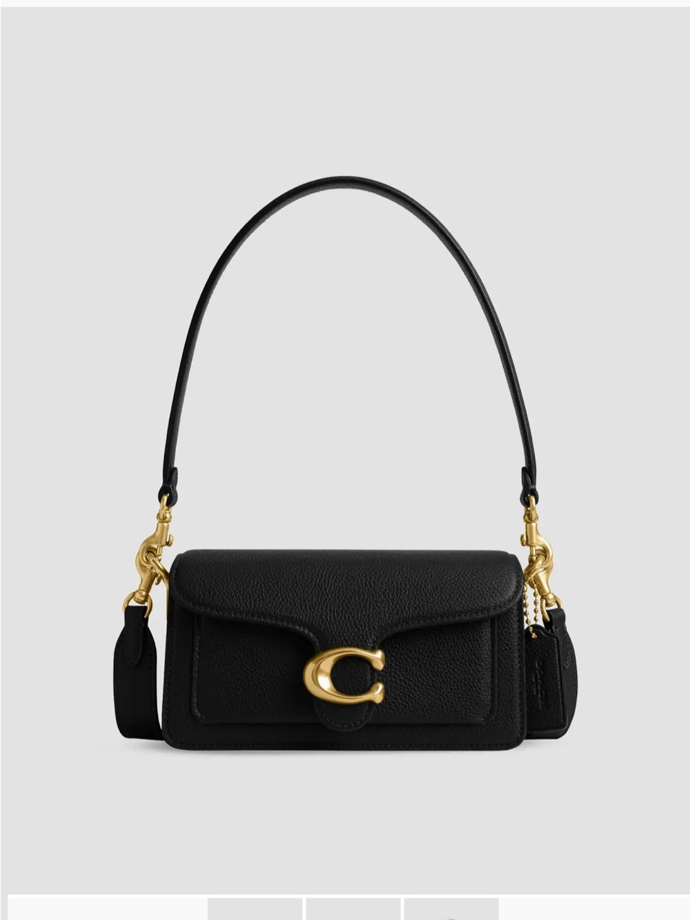 Coach Tabby 20 Pebbled Leather Shoulder Bag in Black